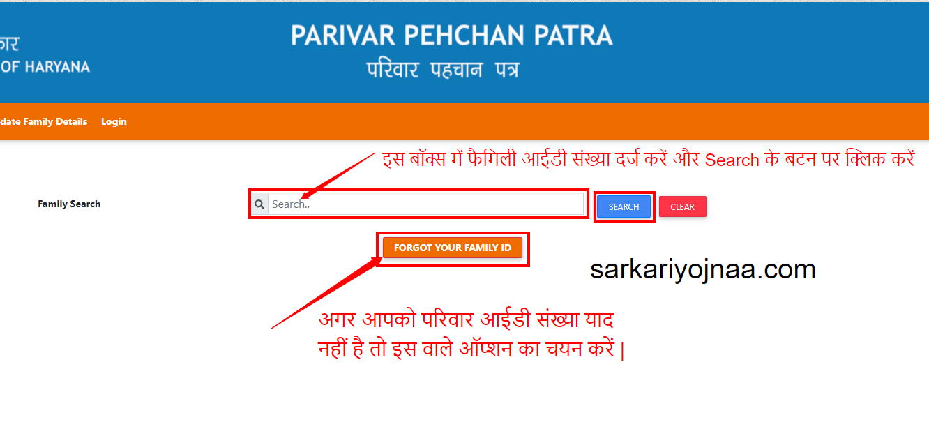 Parivar Pehchan Patra Family Search