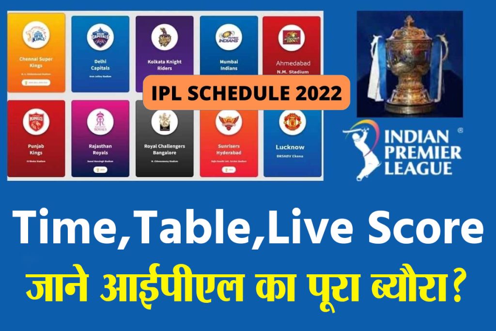 IPL Schedule 2022 Match Dates & Fixtures, Teams, Live Score?