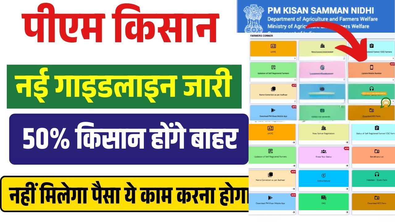 PM Kisan Yojana New Guideline 2025 नए नियम 2025 50 किसान होंगे बाहर